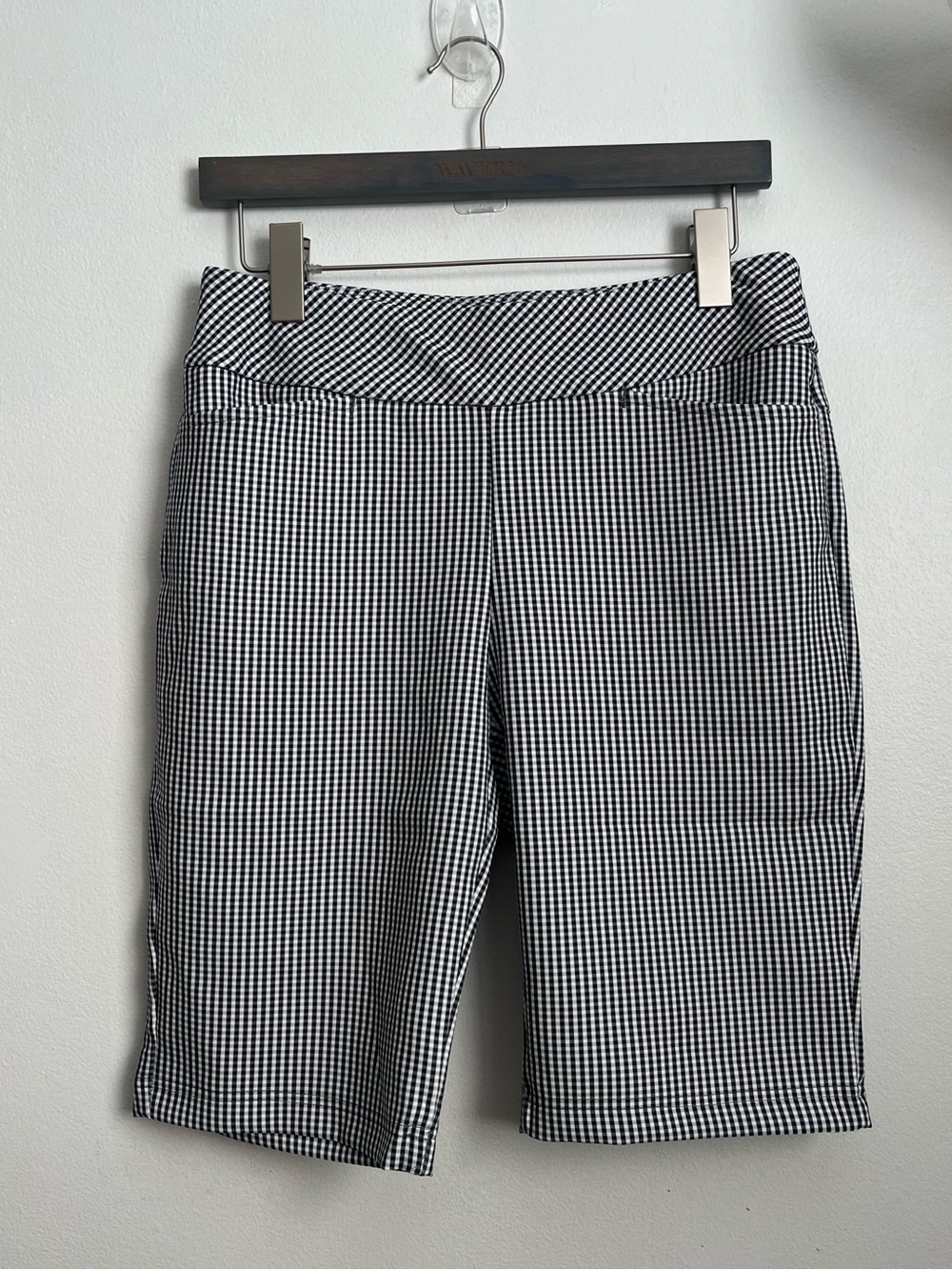 Acegolfs Womens Black White Gingham Shorts Size M Golf UPF 50
